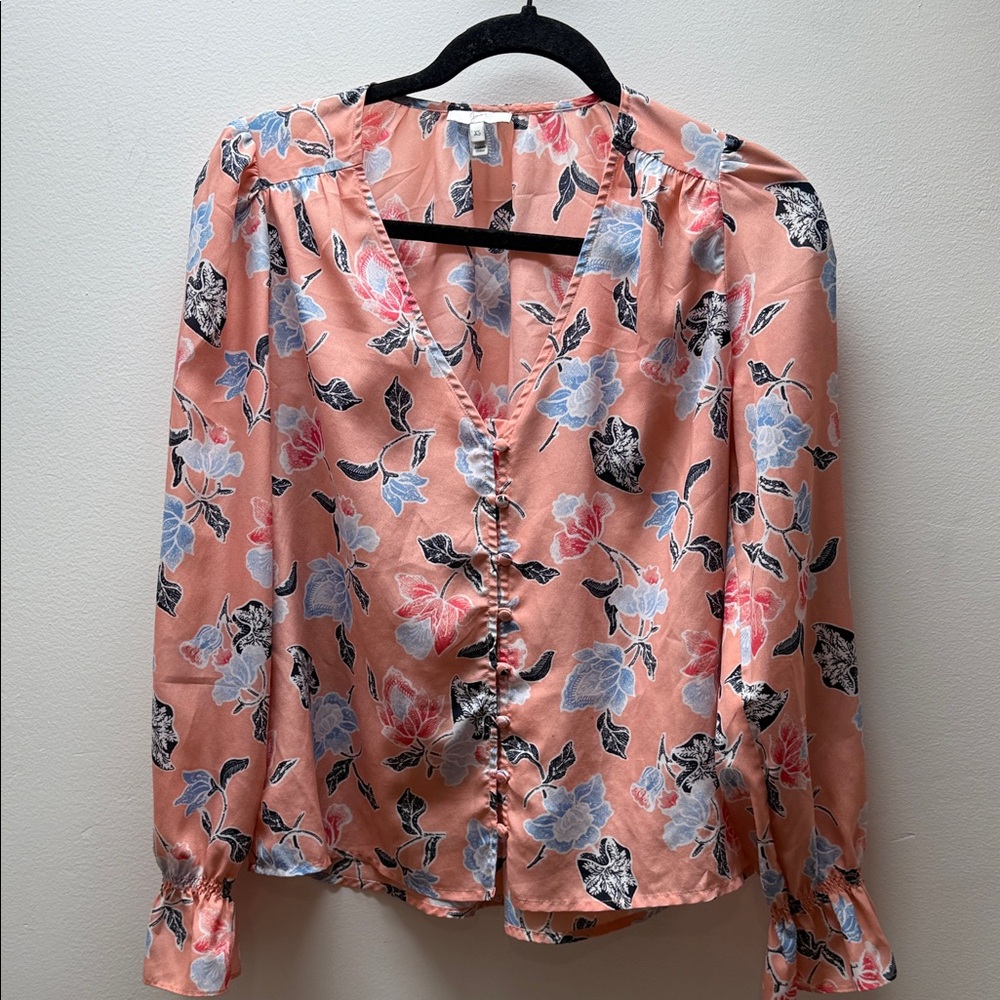 Joie Peach Floral Blouse